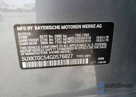 2016 BMW X5 Xdr40E z USA, uszkodzony, nr VIN 5UXKT0C54G0S76827